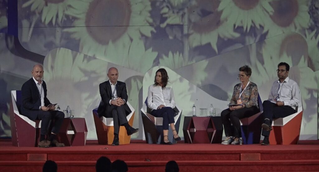 Chief Impact Officer, Rishabh Khanna, panel at Impact Hub Vienna discussing the nexus of sustainable resources and landscape management and peace. June 2022